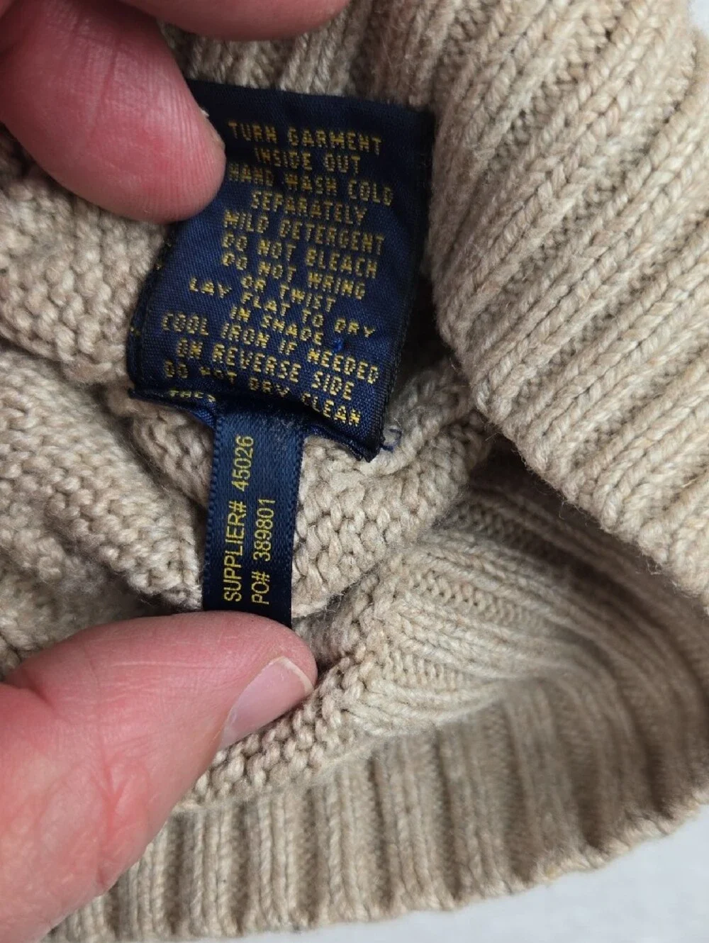 Vintage Polo Ralph Lauren Silk Cashmere Cable Knit Fisherman's Sweater Button